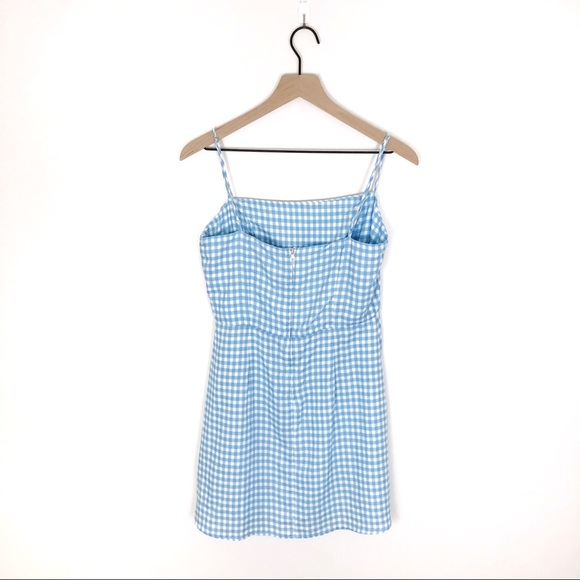 SOLD Reformation Preston Gingham Blue White Mini - Picture 7 of 8